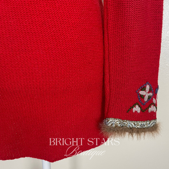 Rare Vintage Hooded Cardigan ASO Willow Rosenberg BtVS Red Embroidered Knit - Picture 13 of 13